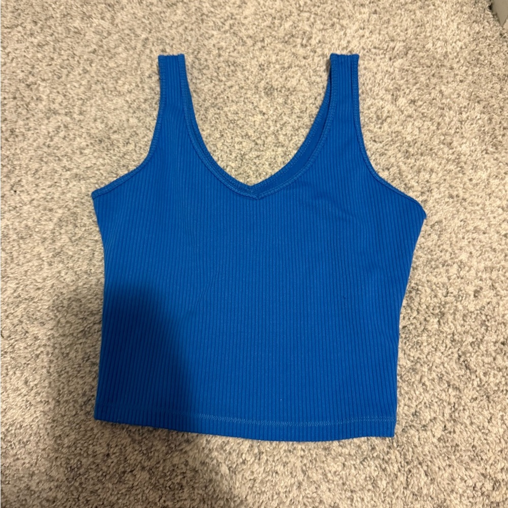 Hollister Blue Fitted Crop Tank Top